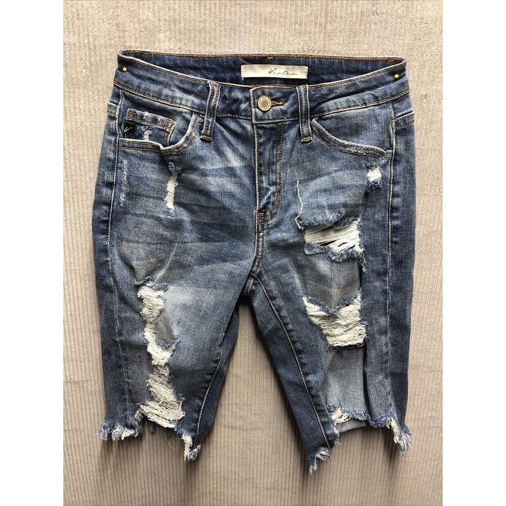 Kancan Youth Denim Shorts Size XS Factory Destroyed Bermuda